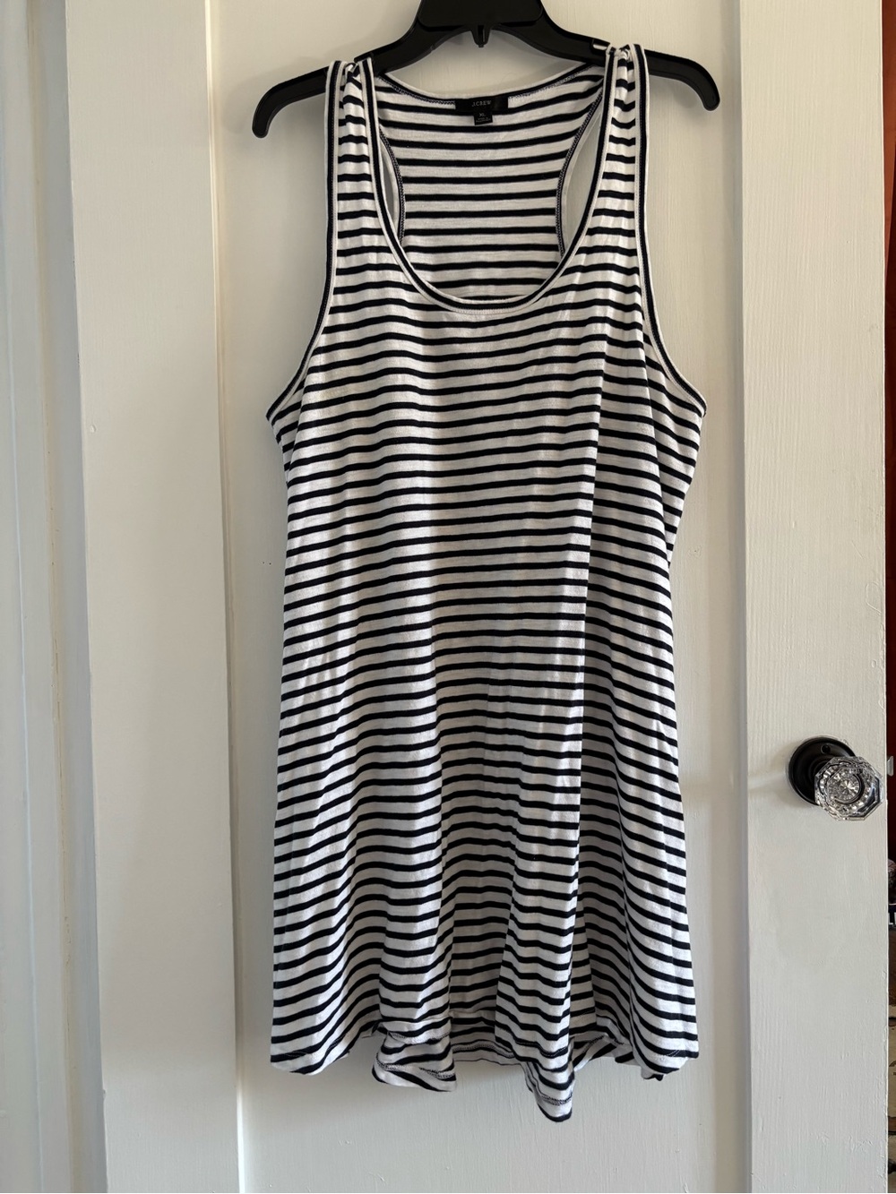 I Crew Nautical Racerback Tank Dress Striped Blue & White — Sz XL